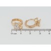 Серьги Xuping Позолота 18K колечки Кристальные сердечки с бантами фото №2