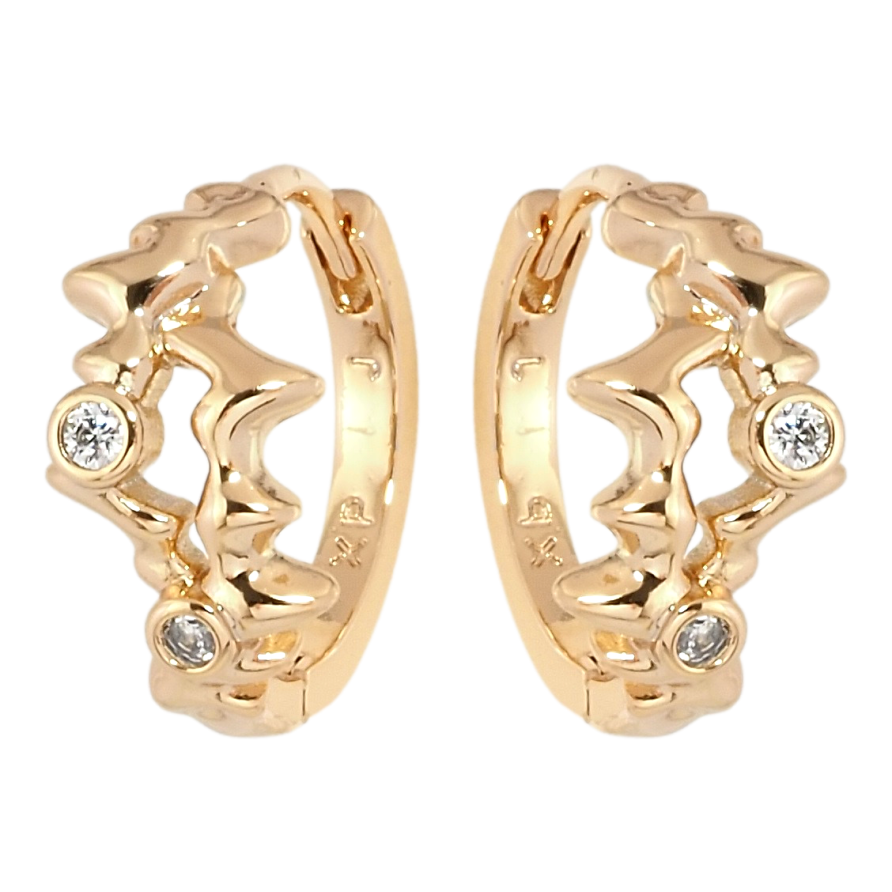 Серьги Xuping Позолота 18K колечки Декоративный узор с цирконием фото №1