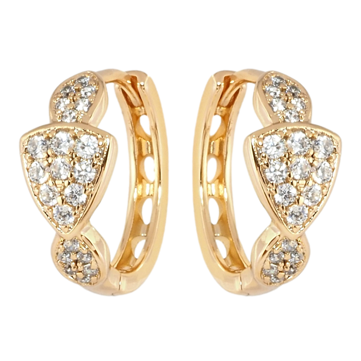 Сережки Xuping Позолота 18K колечка Інкрустація цирконієм фото №12