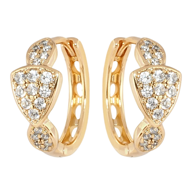 Сережки Xuping Позолота 18K колечка Інкрустація цирконієм фото №1