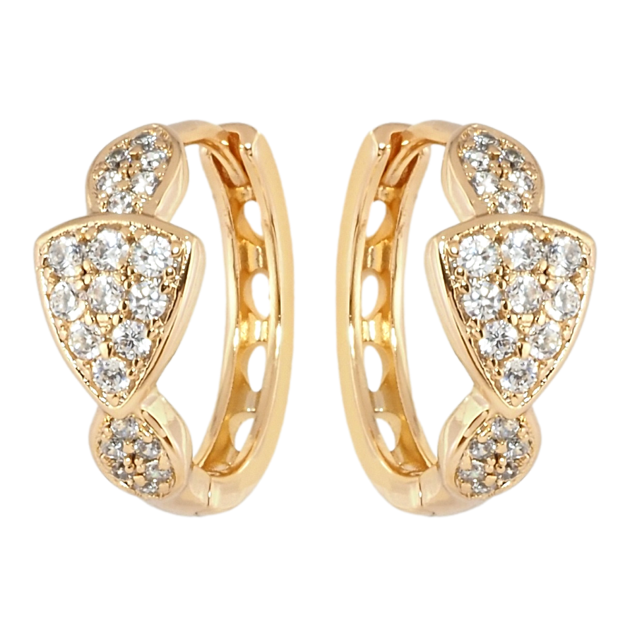 Сережки Xuping Позолота 18K колечка Інкрустація цирконієм фото №1