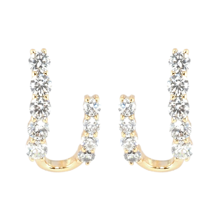 Сережки Xuping Позолота 18K пусети Декоративні гачки з доріжками цирконію фото №10