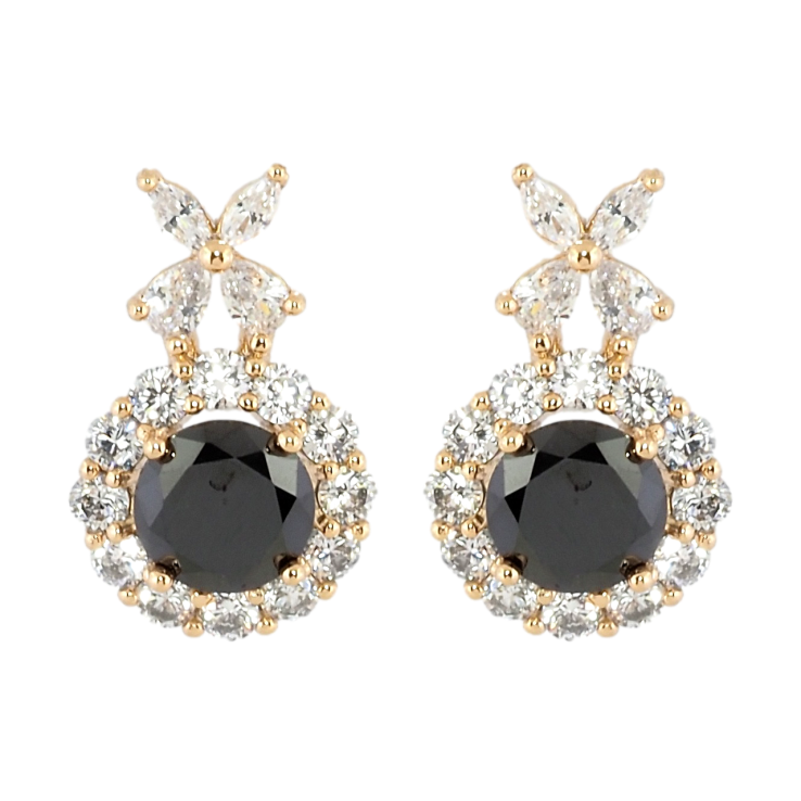 Сережки Xuping Позолота 18K пусети Чорний фіаніт в обрамленні цирконію фото №20 Сережки Xuping Позолота 18K пусети Чорний фіаніт в обрамленні цирконію фото №20