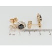 Сережки Xuping Позолота 18K пусети Чорний фіаніт в обрамленні цирконію фото №2