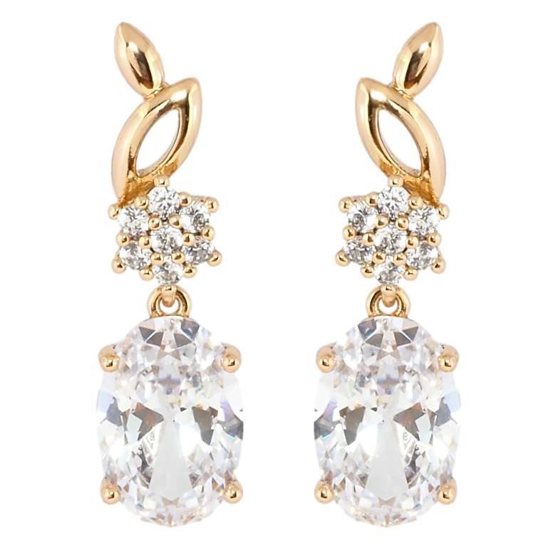 Сережки Xuping Позолота 18K пусети Елегантні підвіски з фіанітом фото №1 Сережки Xuping Позолота 18K пусети Елегантні підвіски з фіанітом фото №1