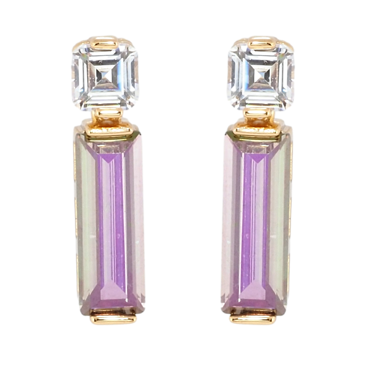 Сережки Xuping Позолота 18K пусети Кристальні підвіски з фіанітом хамелеон фото №8