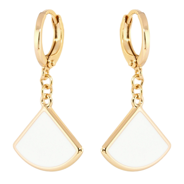 Сережки Xuping Позолота 18K підвіски на колечках Декоративні підвіски з білою емаллю фото №8