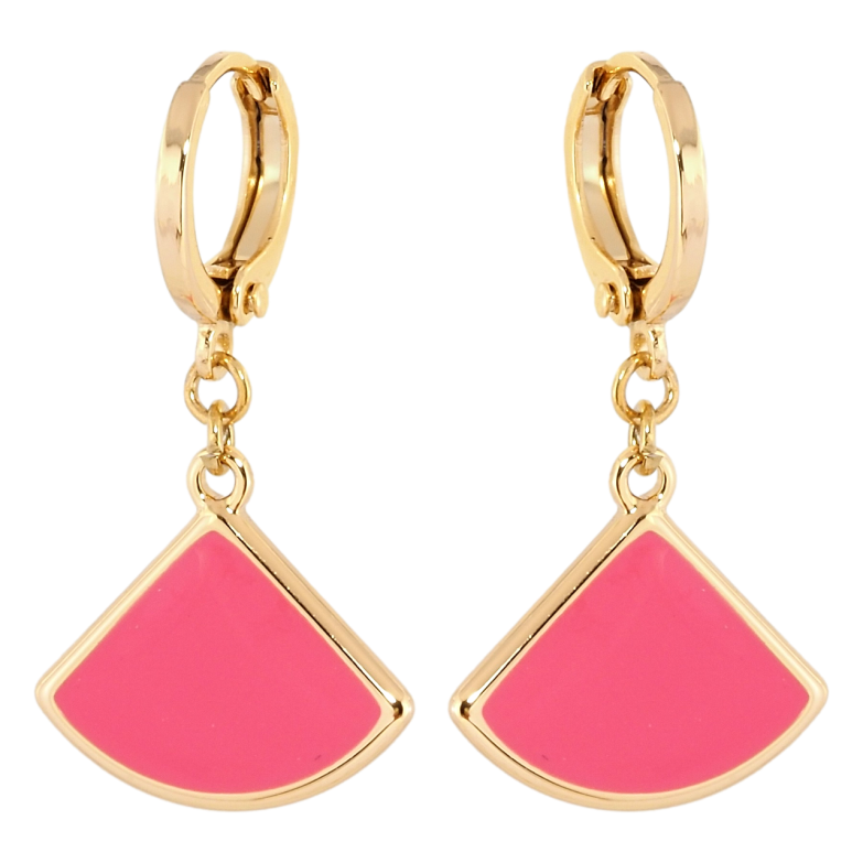 Сережки Xuping Позолота 18K підвіски на колечках Декоративні підвіски з рожевою емаллю фото №2