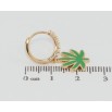 Сережки Xuping Позолота 18K підвіски на колечках Листочки зелена емаль фото №2