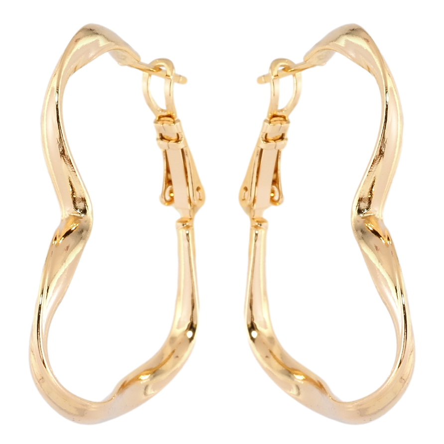 Сережки Xuping Позолота 18K кільця (конго) Сердечки 3.7 х 3.5мм фото №1