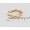 Сережки Xuping Позолота 18K замок-шпилька Фігурні кільця з рожевими серцями емаллю ø 2.4см фото №2