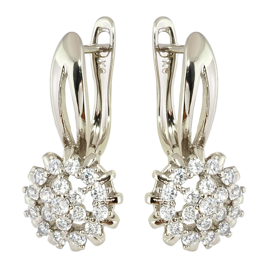 Сережки Xuping Родій англійський замок Декоративні квіточки з цирконієм фото №1