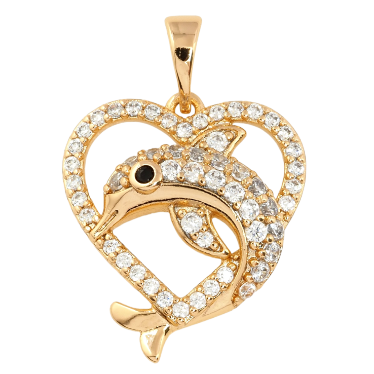 Кулон Xuping Позолота 18K Серце з дельфіном для ланцюжка до 5мм фото №24