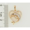 Кулон Xuping Позолота 18K Серце з дельфіном для ланцюжка до 5мм фото №2