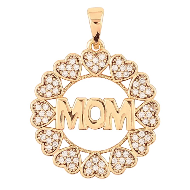 Кулон Xuping Позолота 18K Веночек из сердечек с надписью Мама для цепочки до 5мм фото №1