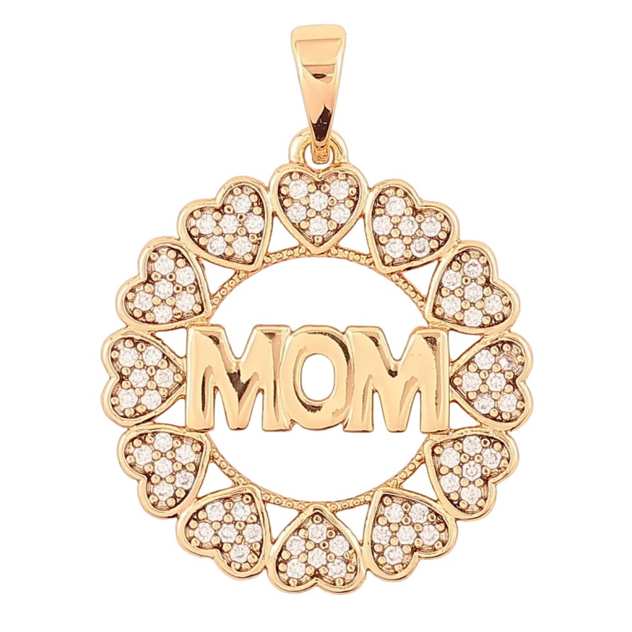 Кулон Xuping Позолота 18K Віночок із сердець з написом Мама для ланцюжка до 5мм фото №1