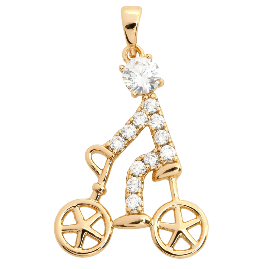 Кулон Xuping Позолота 18K Велосипедист для ланцюжка до 5мм фото №1