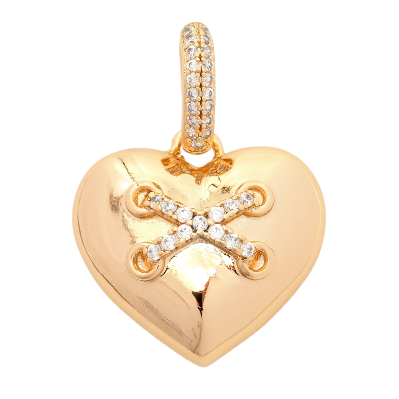 Кулон Xuping Позолота 18K Серце з візерунком з цирконію для ланцюжка до 5мм фото №1