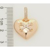 Кулон Xuping Позолота 18K Серце з візерунком з цирконію для ланцюжка до 5мм фото №2