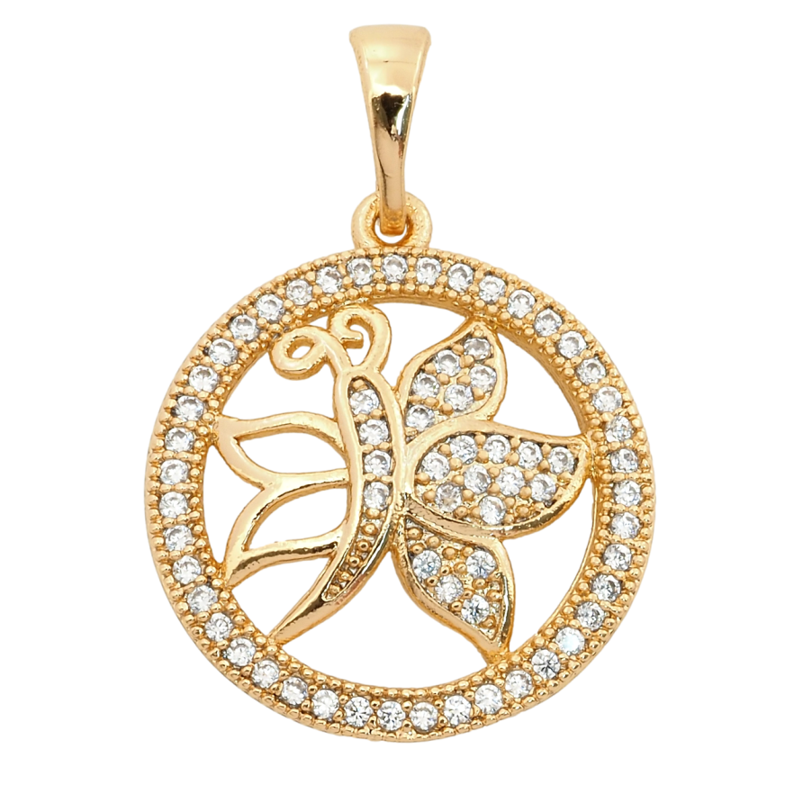 Кулон Xuping Позолота 18K Метелик інкрустація цирконієм для ланцюжка до 5мм фото №1