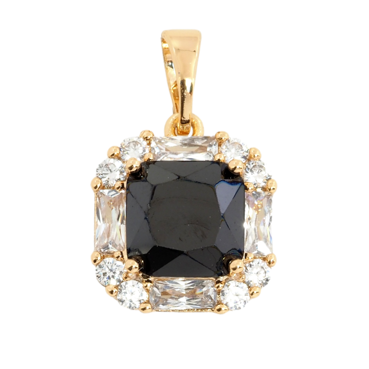 Кулон Xuping Позолота 18K Чорний фіаніт в обрамленні цирконію для ланцюжка до 5мм фото №16