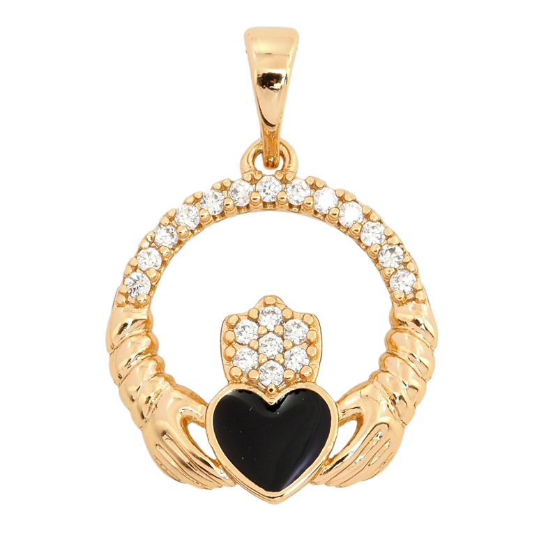 Кулон Xuping Позолота 18K Чорне серце в руках для ланцюжка до 5мм фото №1 Кулон Xuping Позолота 18K Чорне серце в руках для ланцюжка до 5мм фото №1