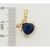 Кулон Xuping Позолота 18K Синє кришталеве серце з бантом для ланцюжка до 5мм фото №2