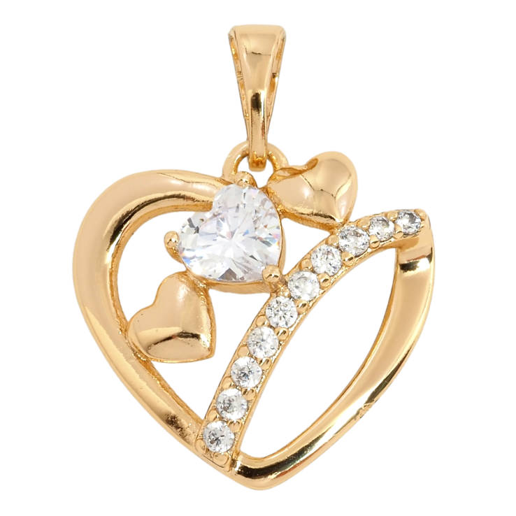 Кулон Xuping Позолота 18K Серце з цирконієм для ланцюжка до 5мм фото №5