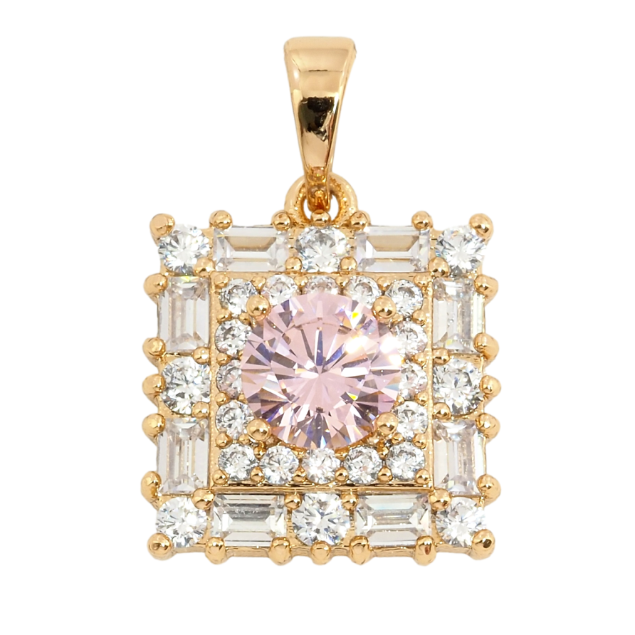 Кулон Xuping Позолота 18K Інкрустація цирконієм з рожевим фіанітом для ланцюжка до 5мм фото №1