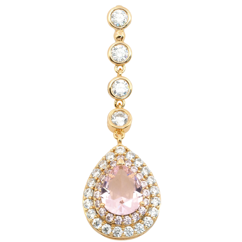 Кулон Xuping Позолота 18K Витончена підвіска з цирконієм та рожевими фіанітами для ланцюжка до 4мм фото №1