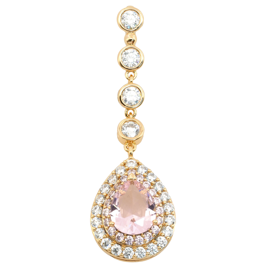 Кулон Xuping Позолота 18K Витончена підвіска з цирконієм та рожевими фіанітами для ланцюжка до 4мм фото №1