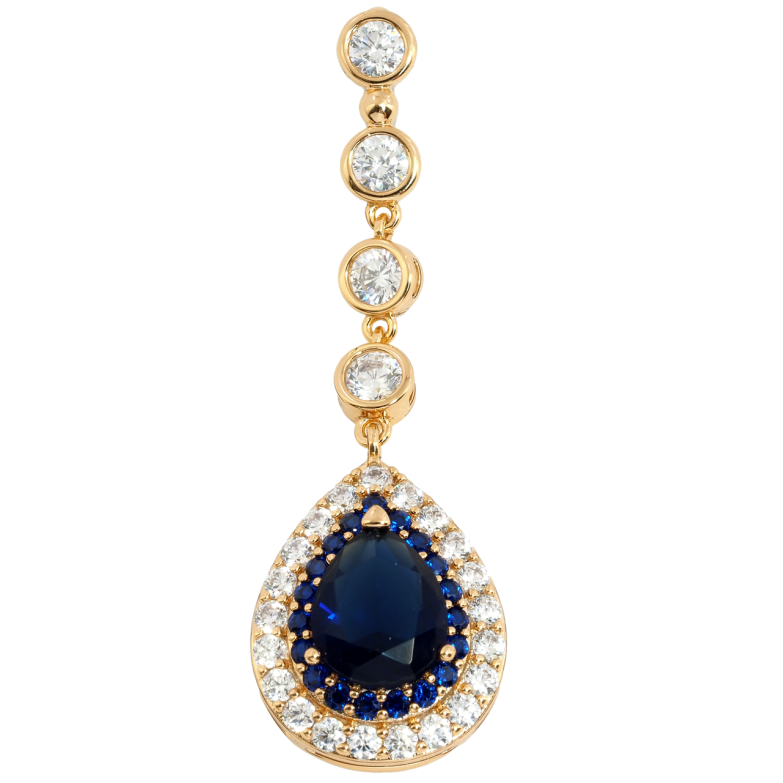 Кулон Xuping Позолота 18K Витончена підвіска з цирконієм та синіми фіанітами для ланцюжка до 4мм фото №1