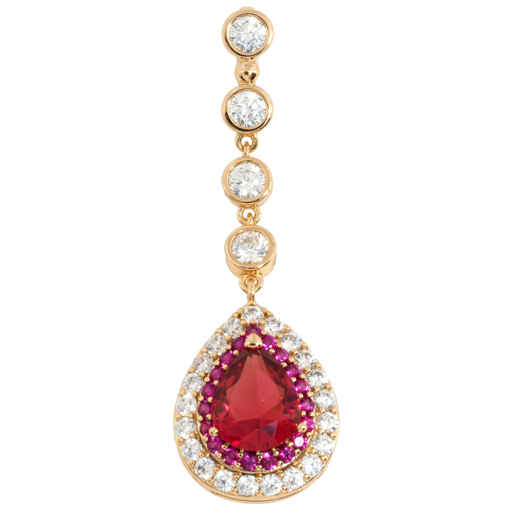 Кулон Xuping Позолота 18K Витончена підвіска з цирконієм та малиновими фіанітами для ланцюжка до 4мм фото №23