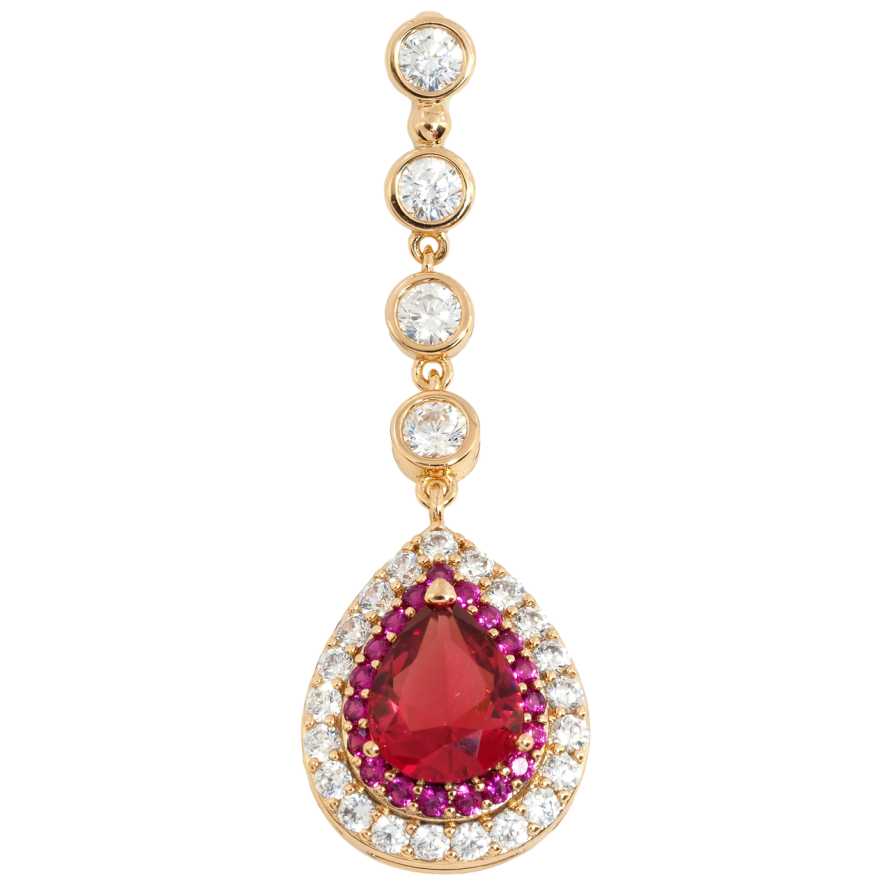 Кулон Xuping Позолота 18K Витончена підвіска з цирконієм та малиновими фіанітами для ланцюжка до 4мм фото №1