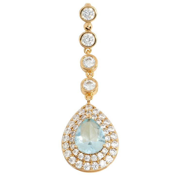 Кулон Xuping Позолота 18K Витончена підвіска з цирконієм та блакитним фіанітом для ланцюжка до 4мм фото №24