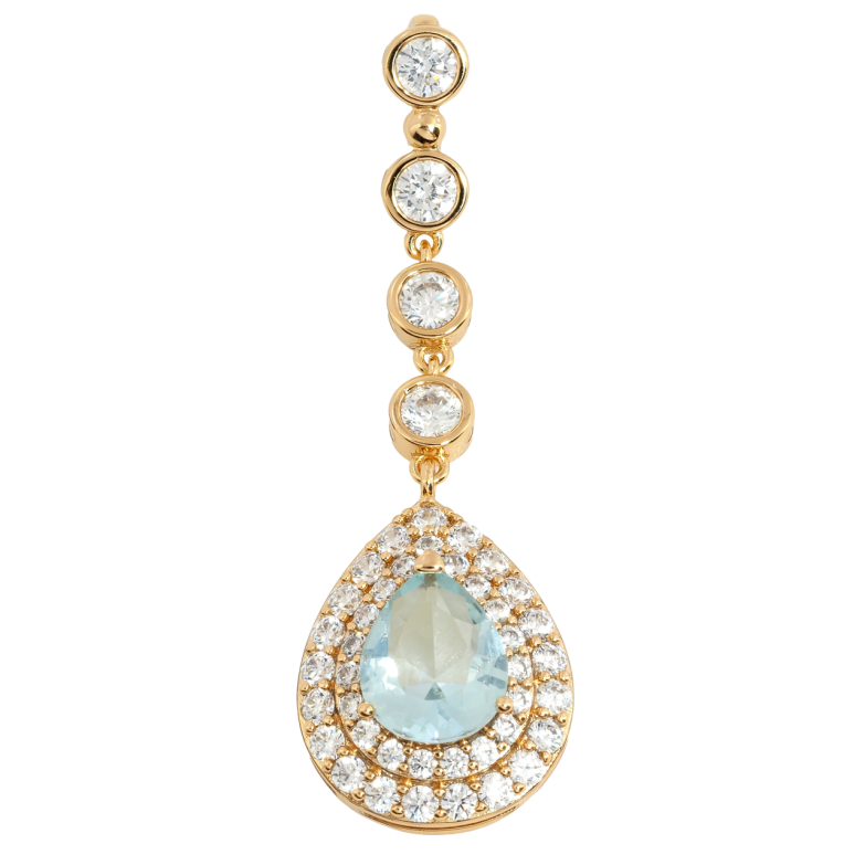 Кулон Xuping Позолота 18K Витончена підвіска з цирконієм та блакитним фіанітом для ланцюжка до 4мм фото №1