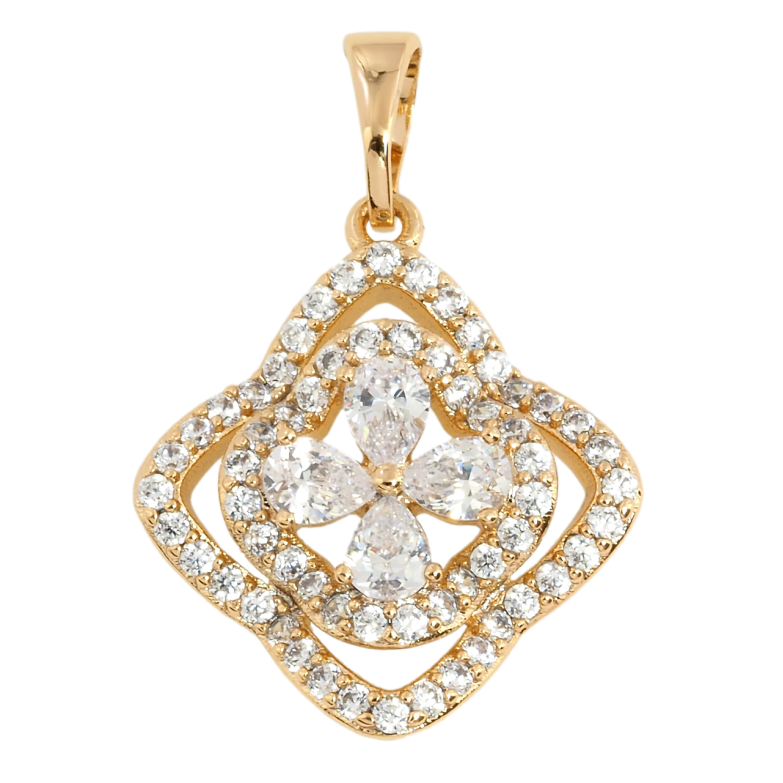 Кулон Xuping Позолота 18K Цветочный узор с цирконием для цепочки до 5мм фото №1