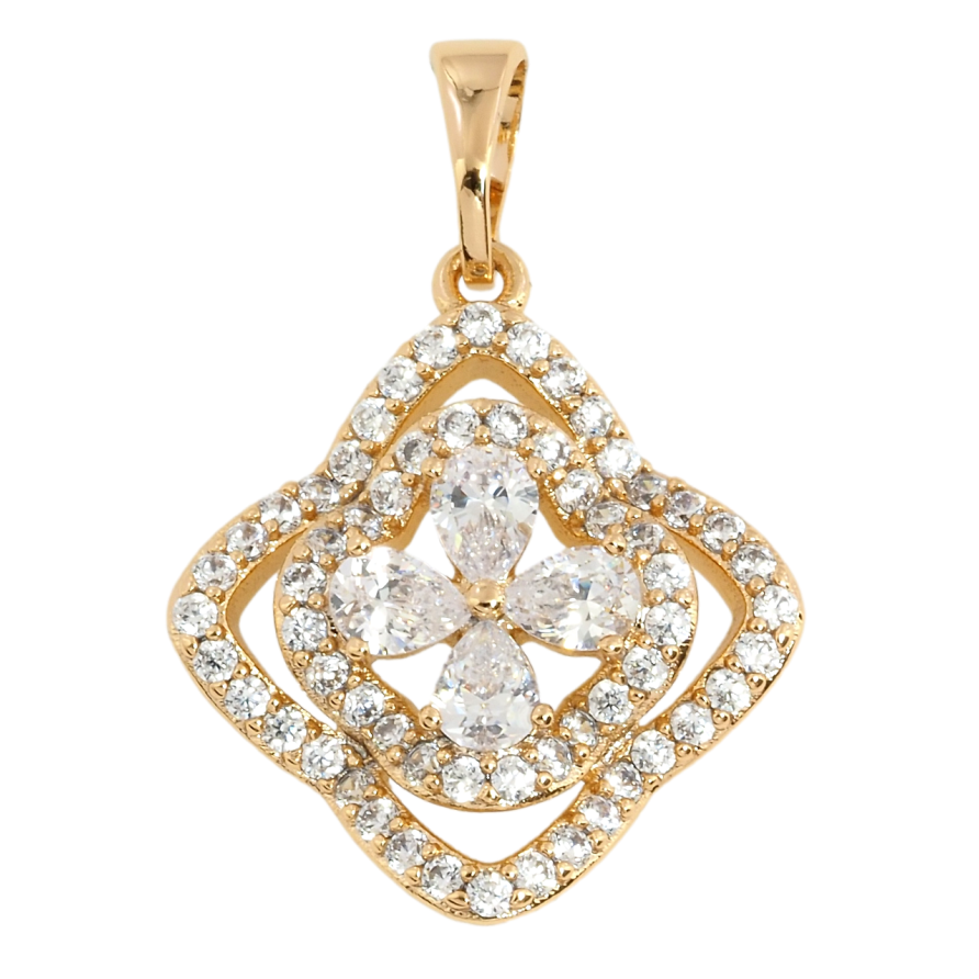 Кулон Xuping Позолота 18K Квітковий візерунок з цирконієм для ланцюжка до 5мм фото №1