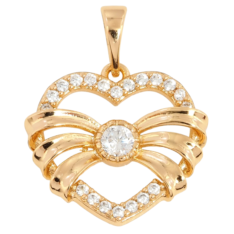 Кулон Xuping Позолота 18K Серце з бантом для ланцюжка до 5мм фото №20