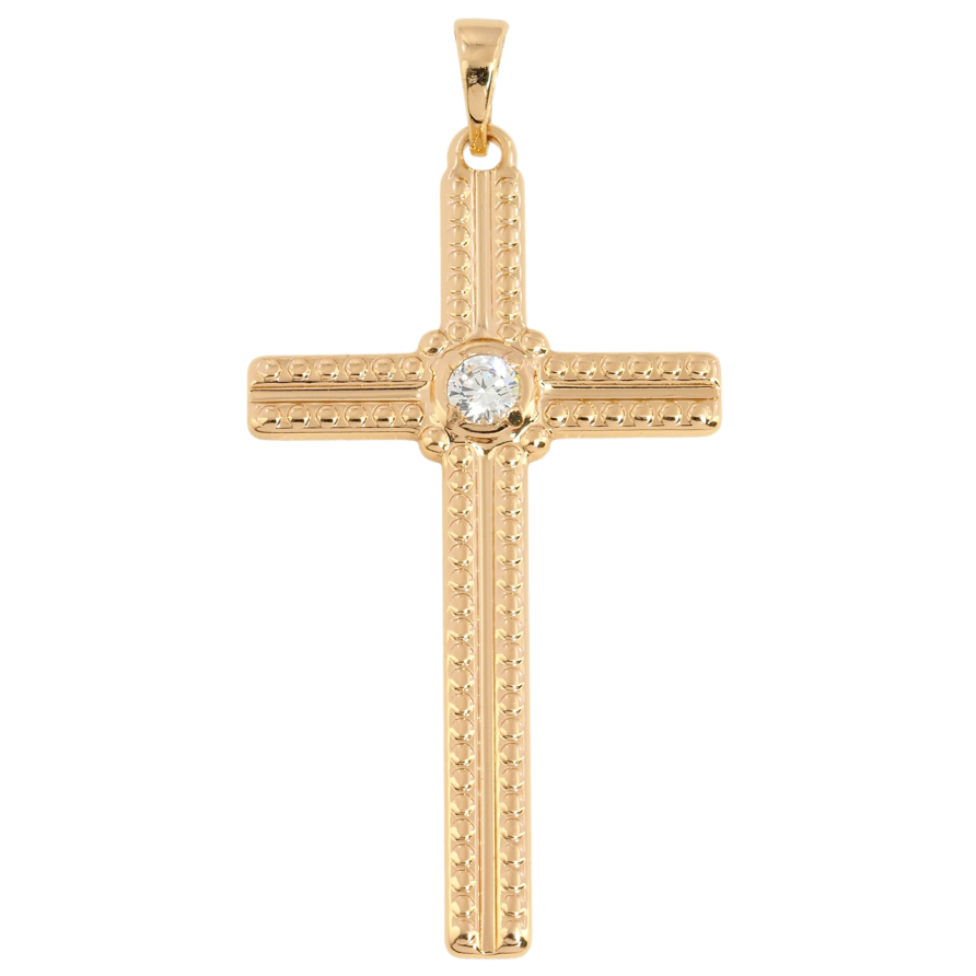 Кулон Xuping Позолота 18K Крест с цирконием для цепочки до 5мм фото №1