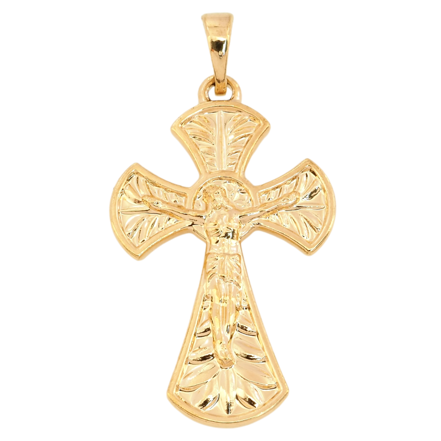 Кулон Xuping Позолота 18K Крест с Распятием для цепочки до 5мм фото №1
