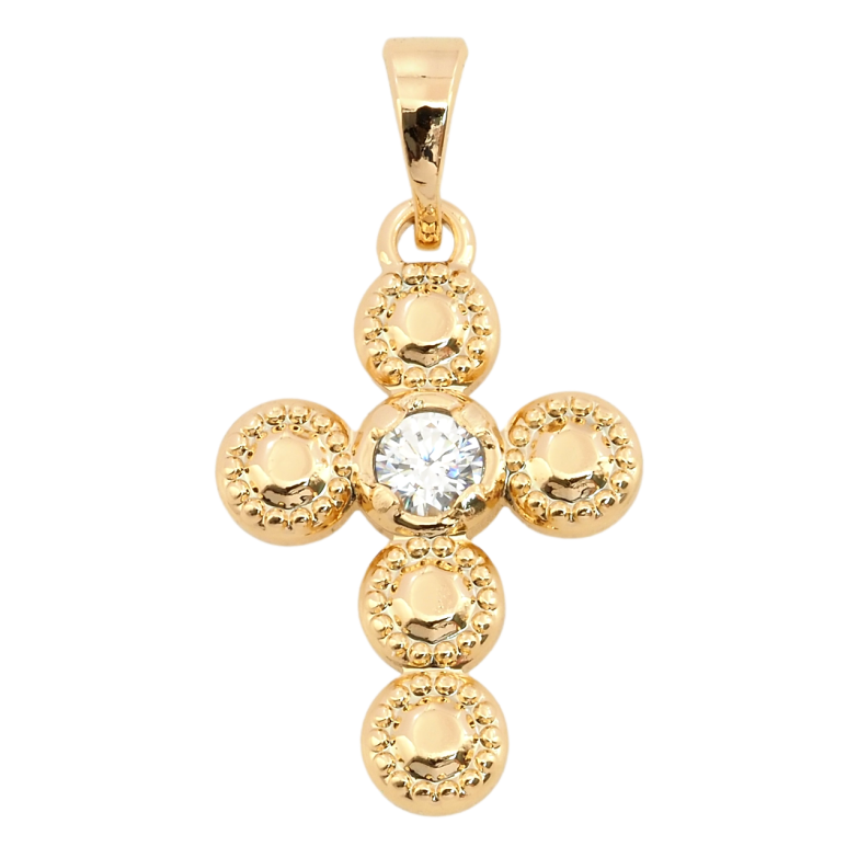 Кулон Xuping Позолота 18K Крест с цирконием для цепочки до 5мм фото №1