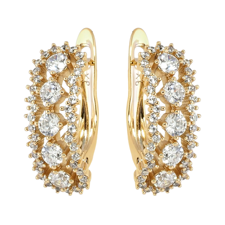 Сережки Xuping Позолота 18K англійський замок Інкрустація цирконієм фото №14