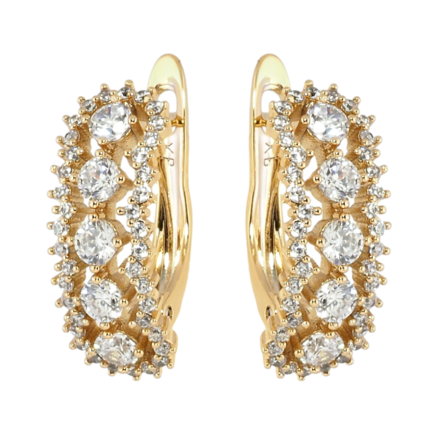 Сережки Xuping Позолота 18K англійський замок Інкрустація цирконієм фото №1