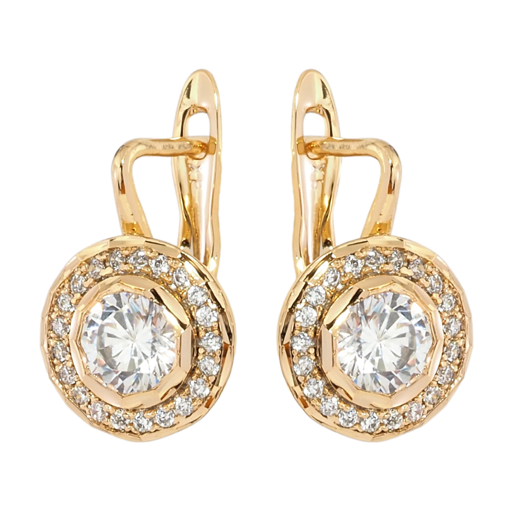 Серьги Xuping Позолота 18K английский замок Инкрустация цирконием фото №17