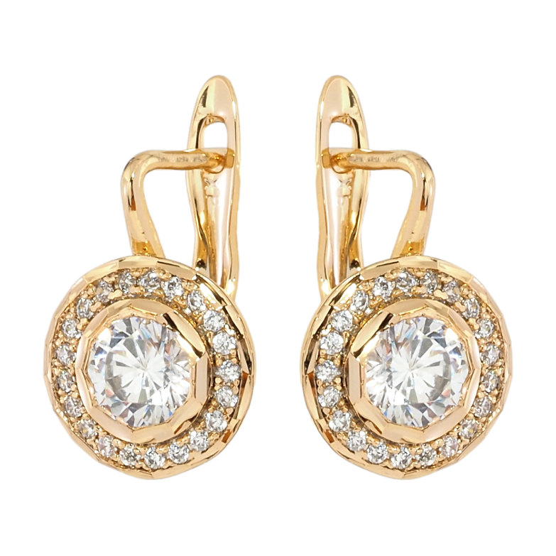 Серьги Xuping Позолота 18K английский замок Инкрустация цирконием фото №1