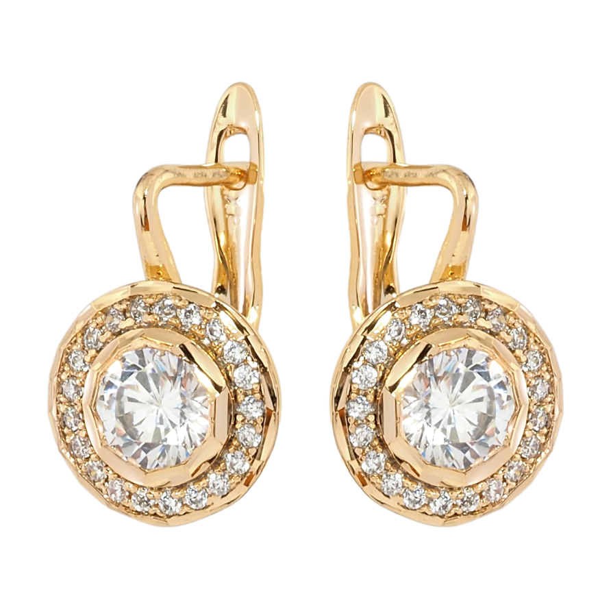 Серьги Xuping Позолота 18K английский замок Инкрустация цирконием фото №1