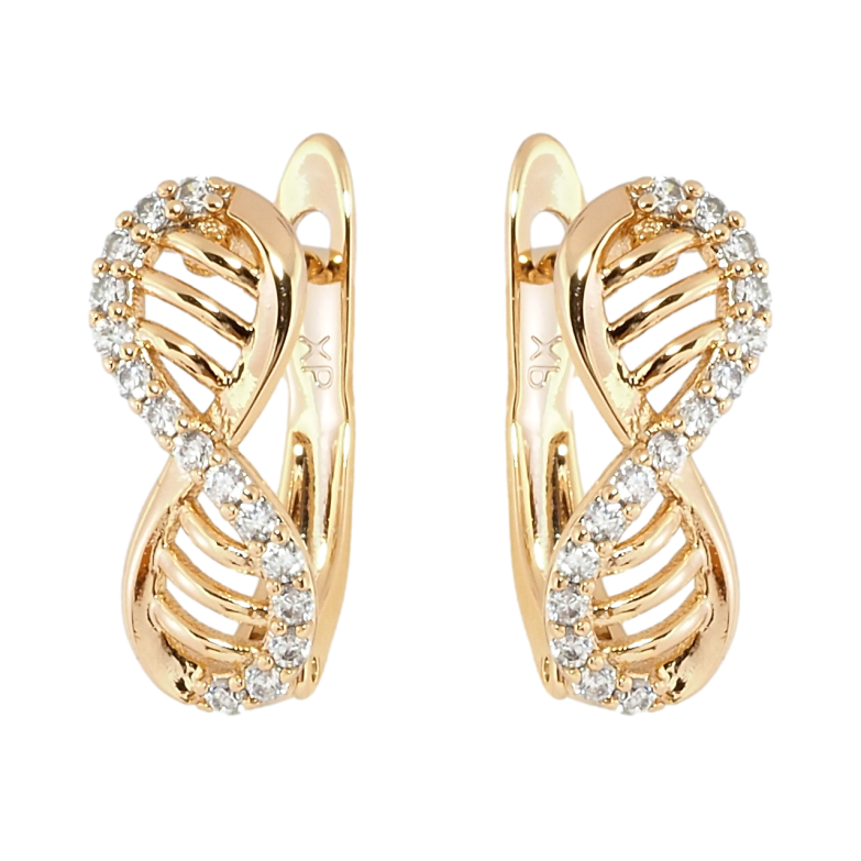 Сережки Xuping Позолота 18K англійський замок Вісімки з цирконієм фото №1