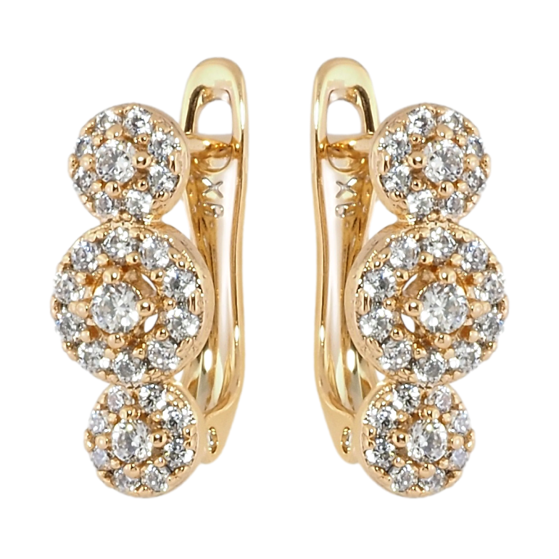 Серьги Xuping Позолота 18K английский замок Узор с инкрустацией цирконием фото №5