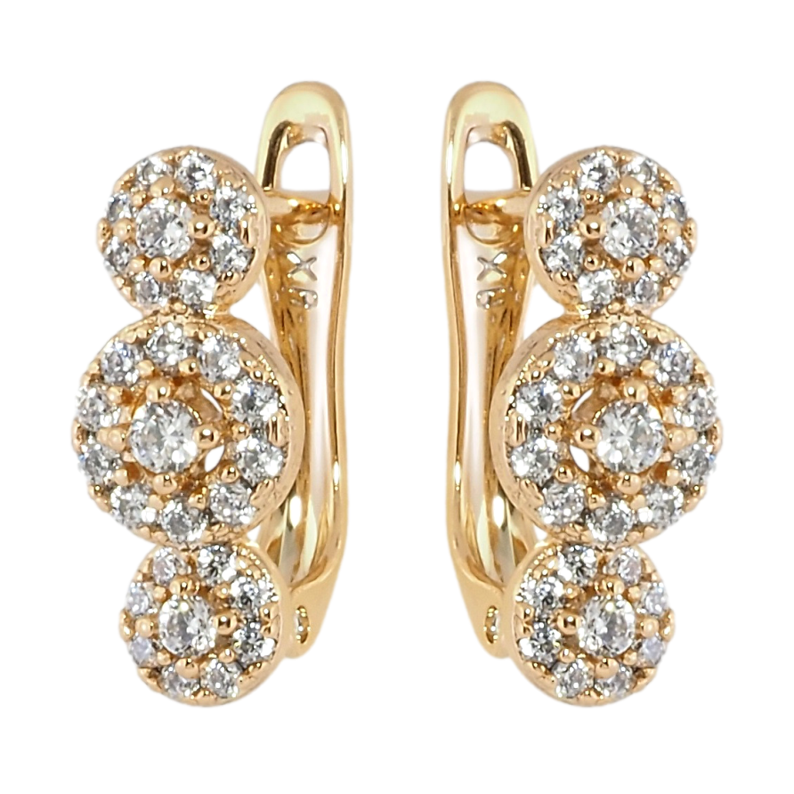 Сережки Xuping Позолота 18K англійський замок Візерунок з інкрустацією цирконієм фото №1